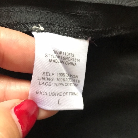 Twelfth street by Cynthia Vincent back lace crochet long sleeve shift dress L - Picture 11 of 11